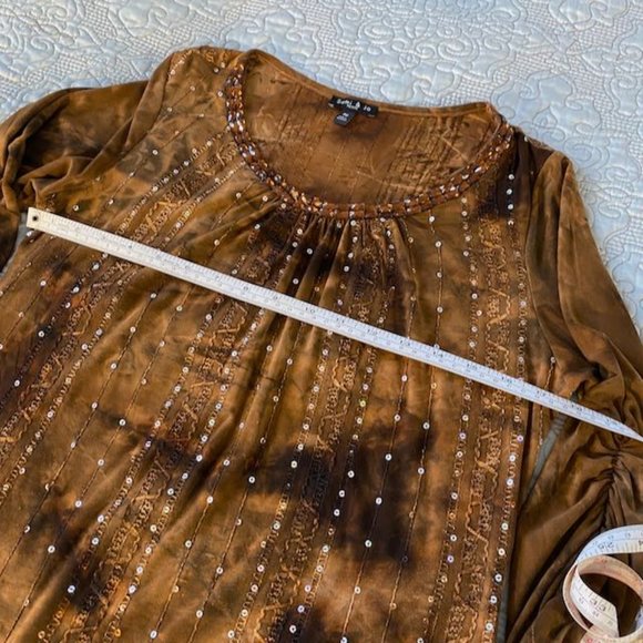 Sami & Jo sparkly sequined gem 3/4 sleeve shirt - Picture 6 of 14